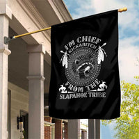 Funny I'm Chief Kickabitch From The Slapahoe Tribe Garden Flag Native American Indigenous Racoon - Wonder Print Shop