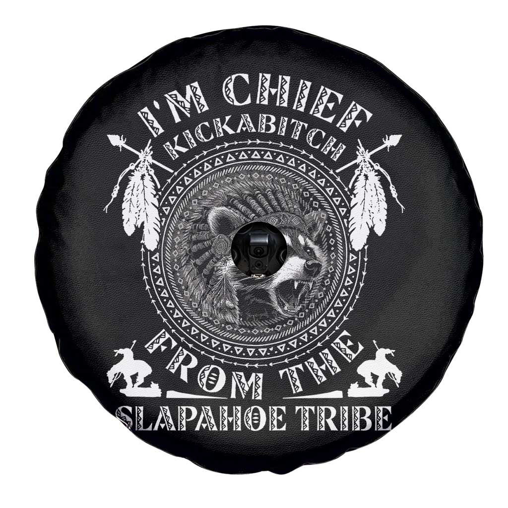 Funny I'm Chief Kickabitch From The Slapahoe Tribe Spare Tire Cover Native American Indigenous Racoon - Wonder Print Shop