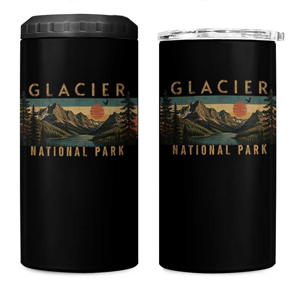 Glacier National Park 4 in 1 Can Cooler Tumbler Montana Wildlife Nature Lover