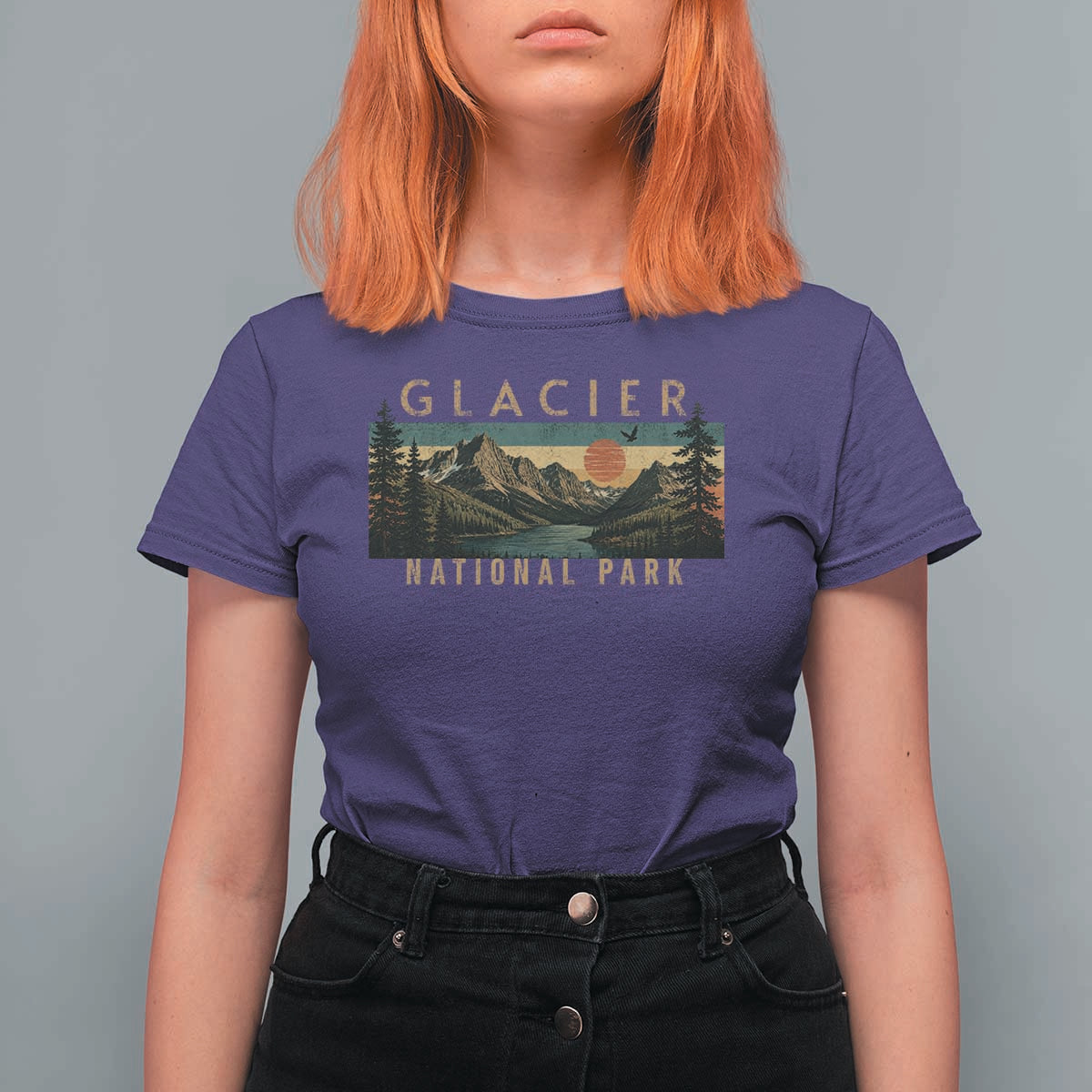 Glacier National Park T Shirt For Women Montana Wildlife Nature Lover