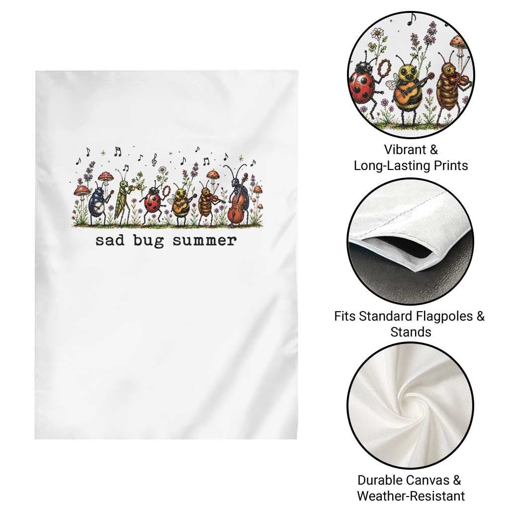Sad Bug Summer Funny Insect Inspired Indie Aesthetic Garden Flag Folk Pop Music Bugs Lover