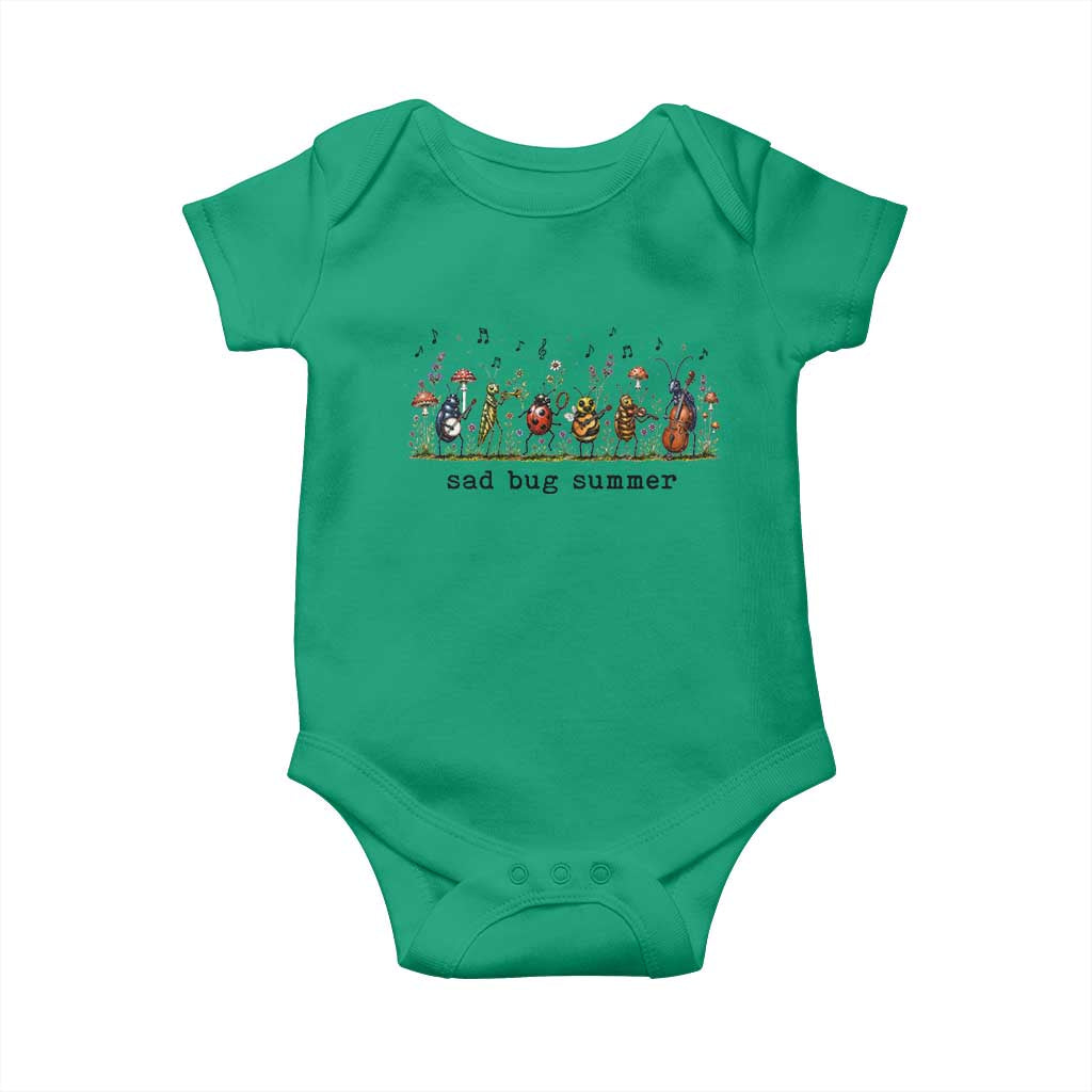 Sad Bug Summer Funny Insect Inspired Indie Aesthetic Baby Onesie Folk Pop Music Bugs Lover