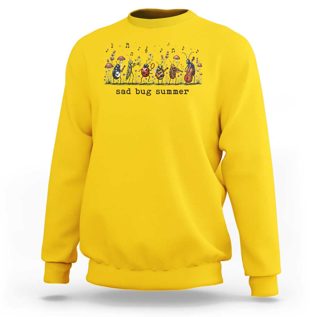 Sad Bug Summer Funny Insect Inspired Indie Aesthetic Sweatshirt Folk Pop Music Bugs Lover