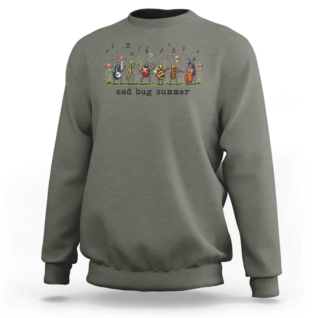 Sad Bug Summer Funny Insect Inspired Indie Aesthetic Sweatshirt Folk Pop Music Bugs Lover