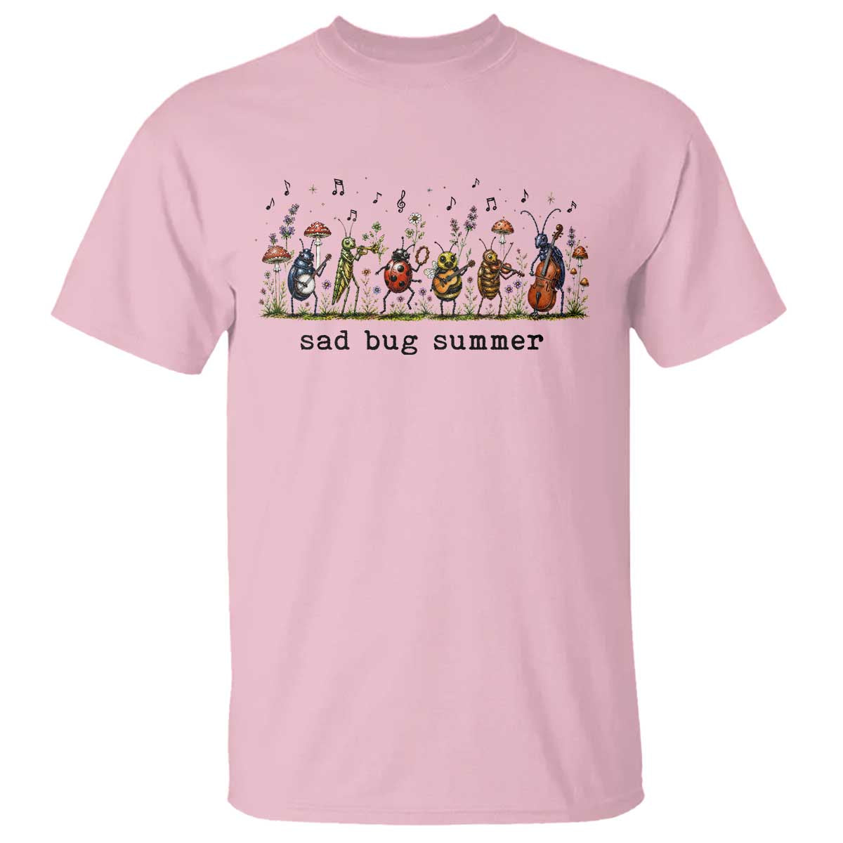 Sad Bug Summer Funny Insect Inspired Indie Aesthetic T Shirt Folk Pop Music Bugs Lover