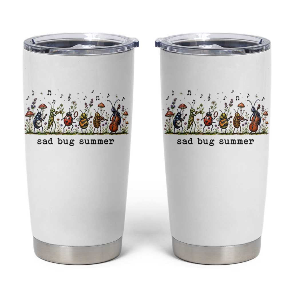 Sad Bug Summer Funny Insect Inspired Indie Aesthetic Tumbler Cup Folk Pop Music Bugs Lover