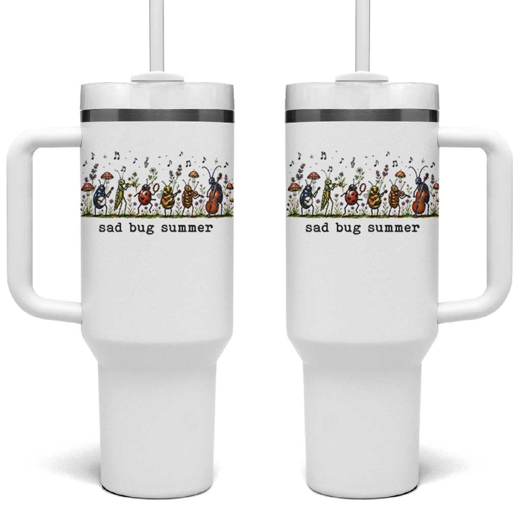 Sad Bug Summer Funny Insect Inspired Indie Aesthetic Tumbler With Handle Folk Pop Music Bugs Lover