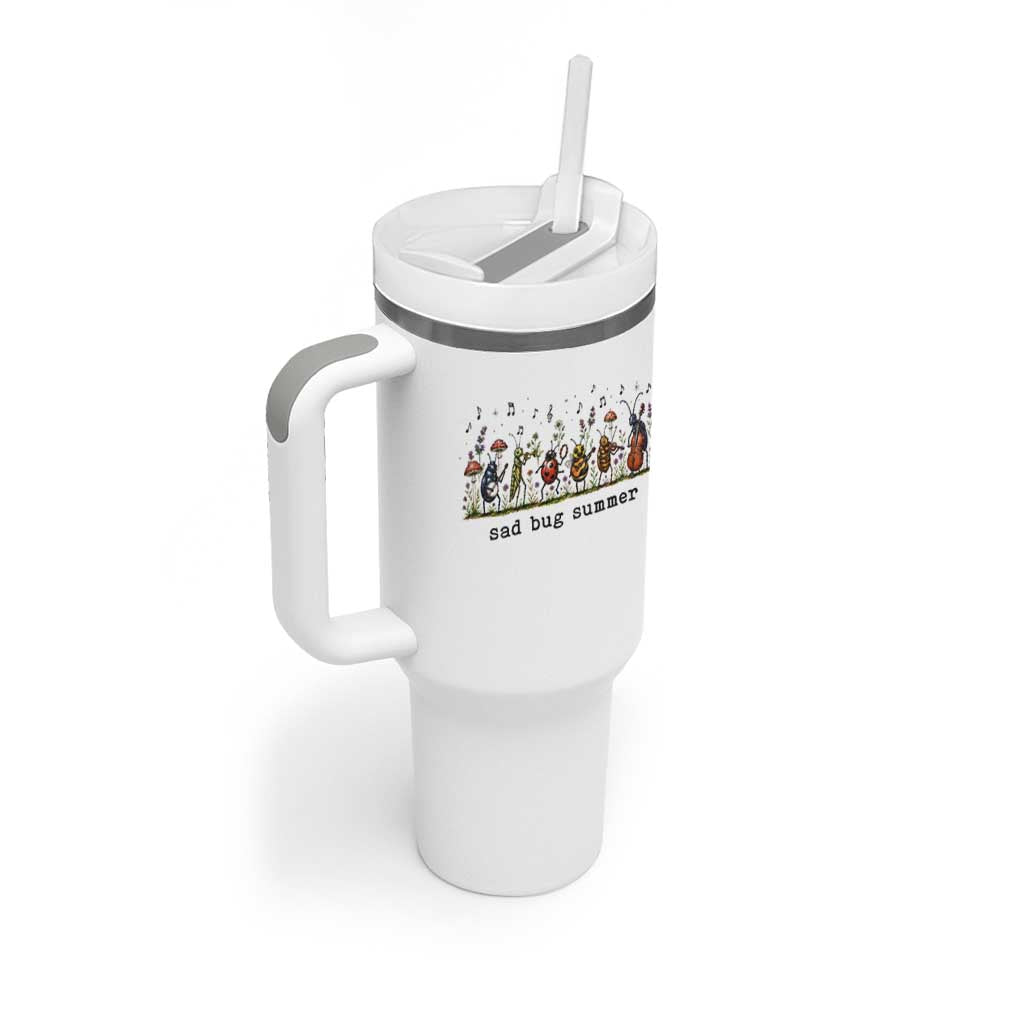 Sad Bug Summer Funny Insect Inspired Indie Aesthetic Tumbler With Handle Folk Pop Music Bugs Lover