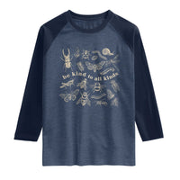 Be Kind To All Kinds Bugs Entomologist Insect Lover Raglan Shirt