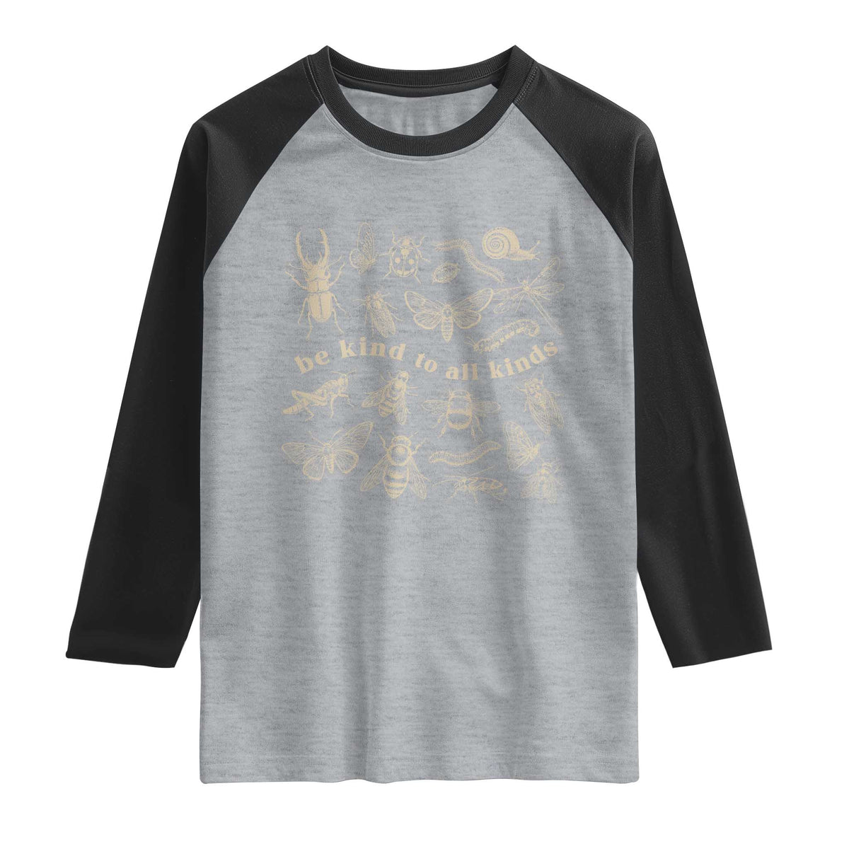 Be Kind To All Kinds Bugs Entomologist Insect Lover Raglan Shirt