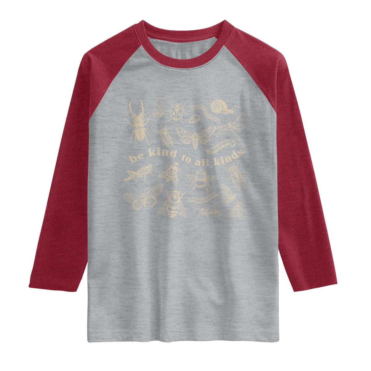 Be Kind To All Kinds Bugs Entomologist Insect Lover Raglan Shirt