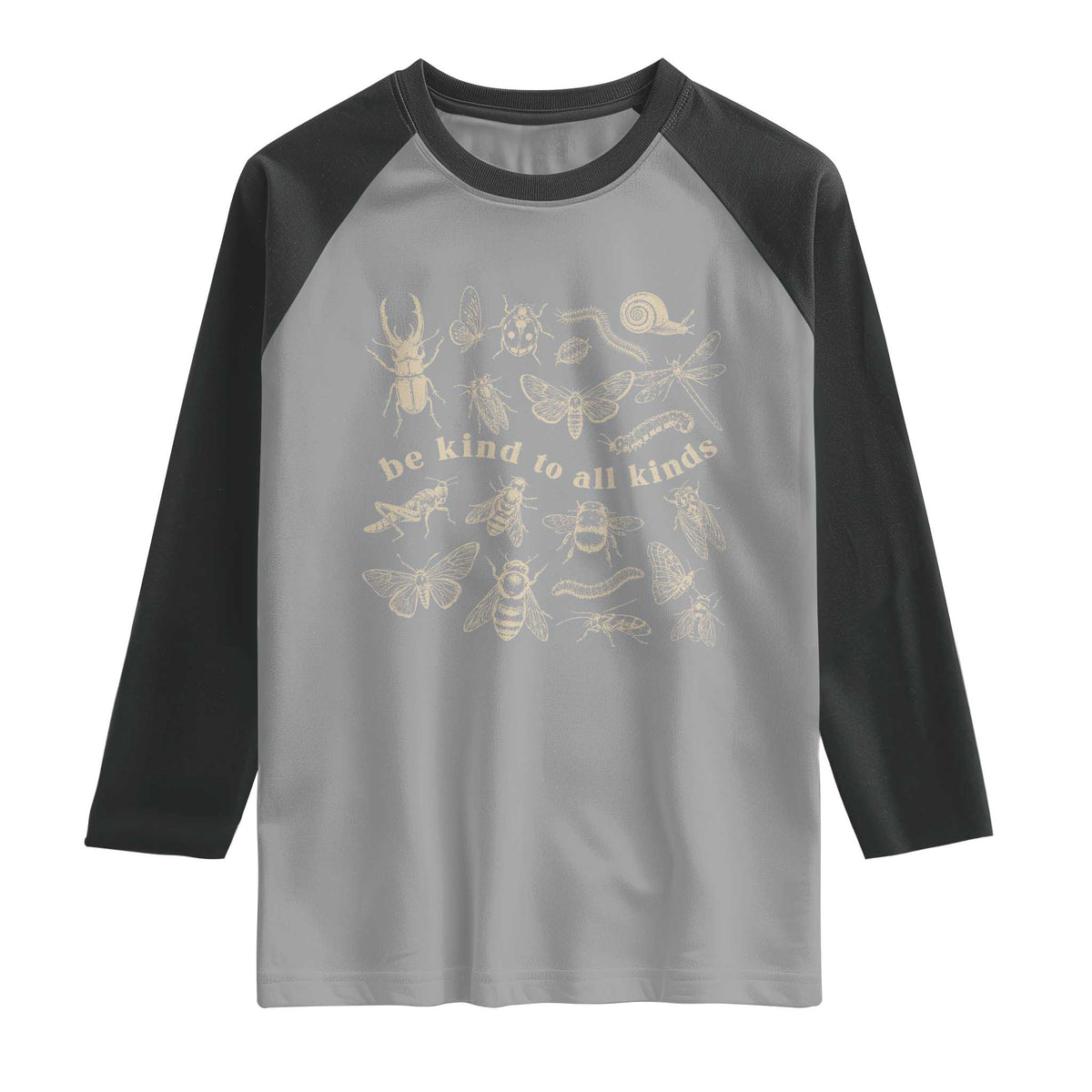 Be Kind To All Kinds Bugs Entomologist Insect Lover Raglan Shirt
