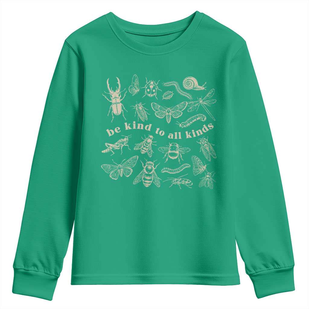 Be Kind To All Kinds Bugs Entomologist Insect Lover Youth Sweatshirt