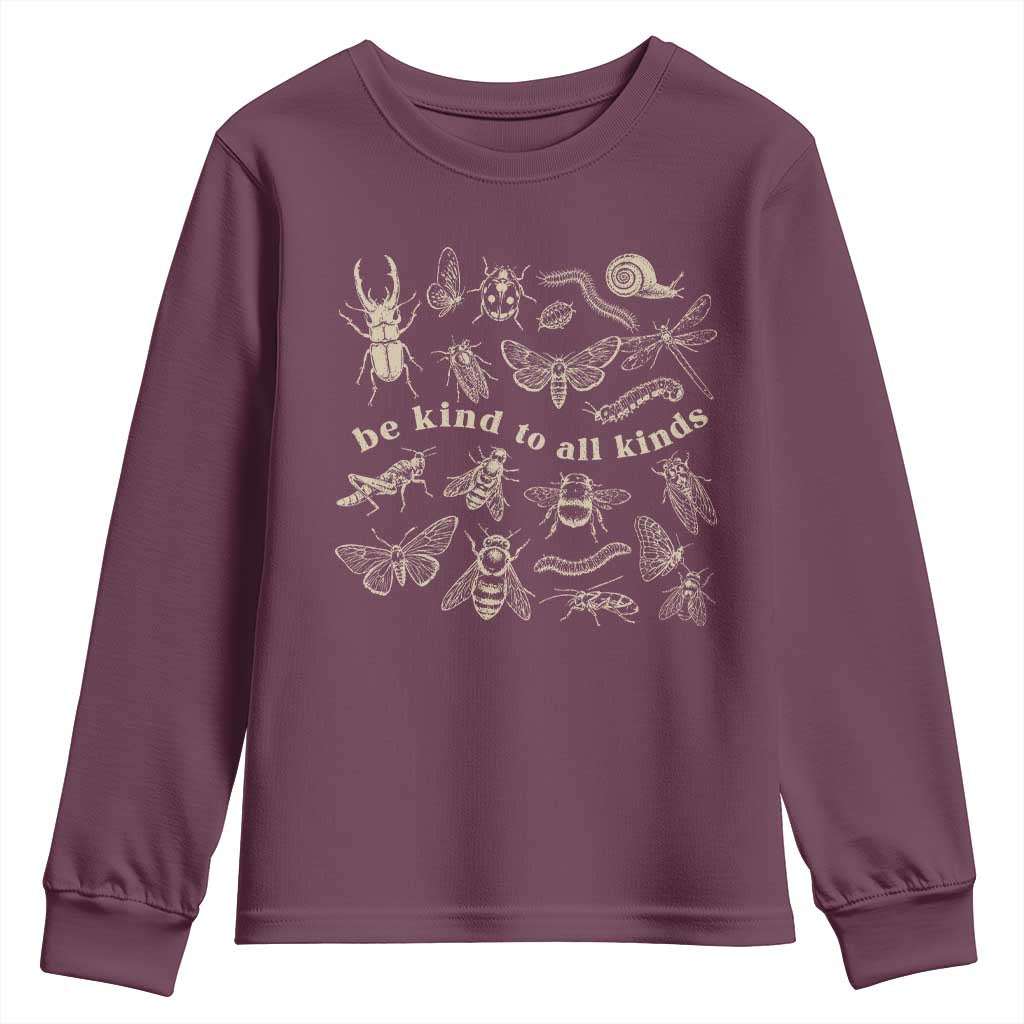Be Kind To All Kinds Bugs Entomologist Insect Lover Youth Sweatshirt