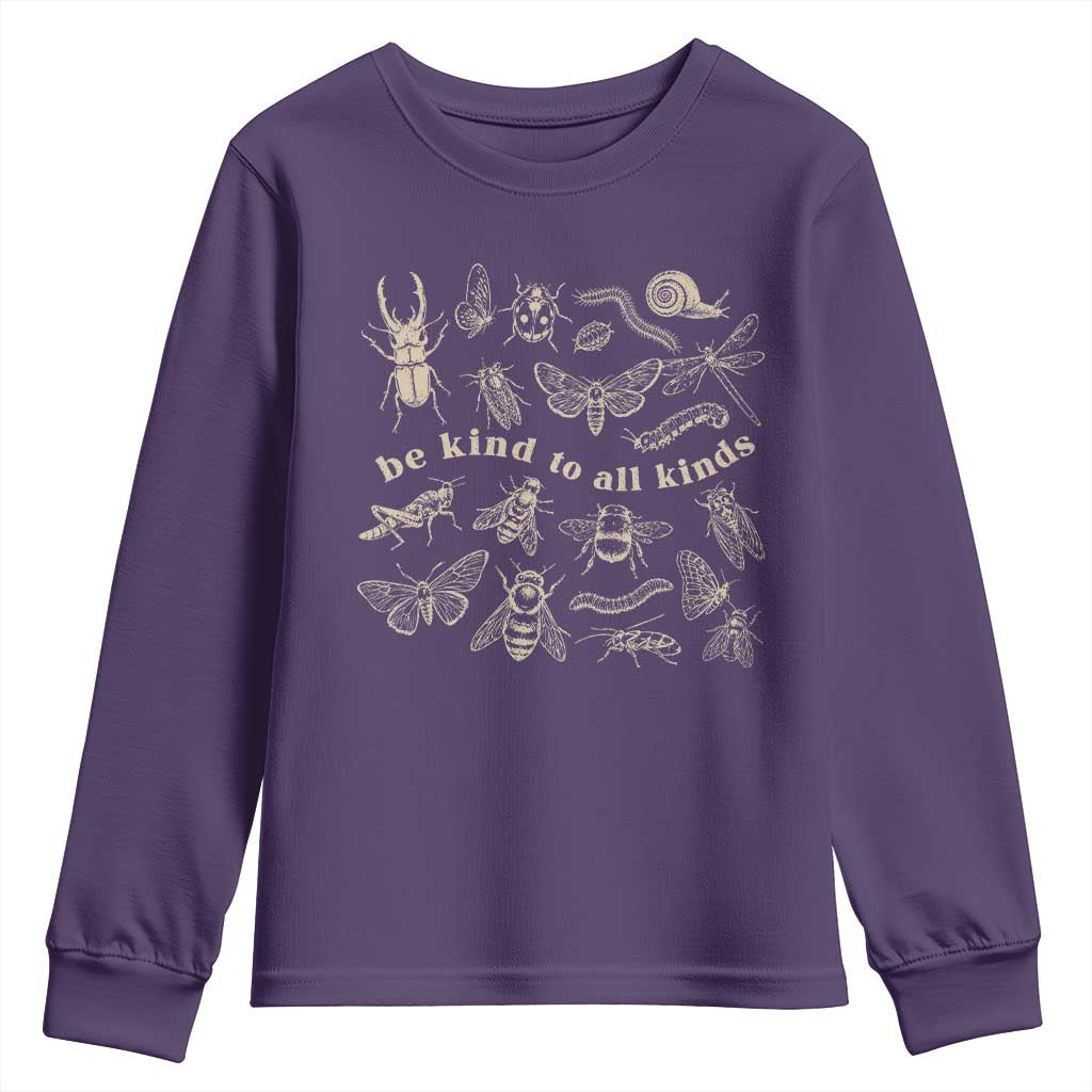 Be Kind To All Kinds Bugs Entomologist Insect Lover Youth Sweatshirt