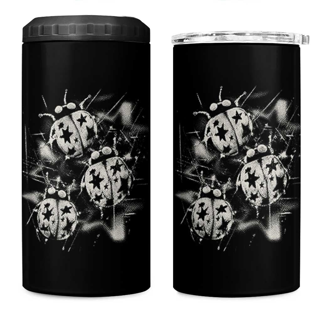 Ladybug Y2k Grunge 2000s Alt 90s Vintage Star Dots Teen 4 in 1 Can Cooler Tumbler