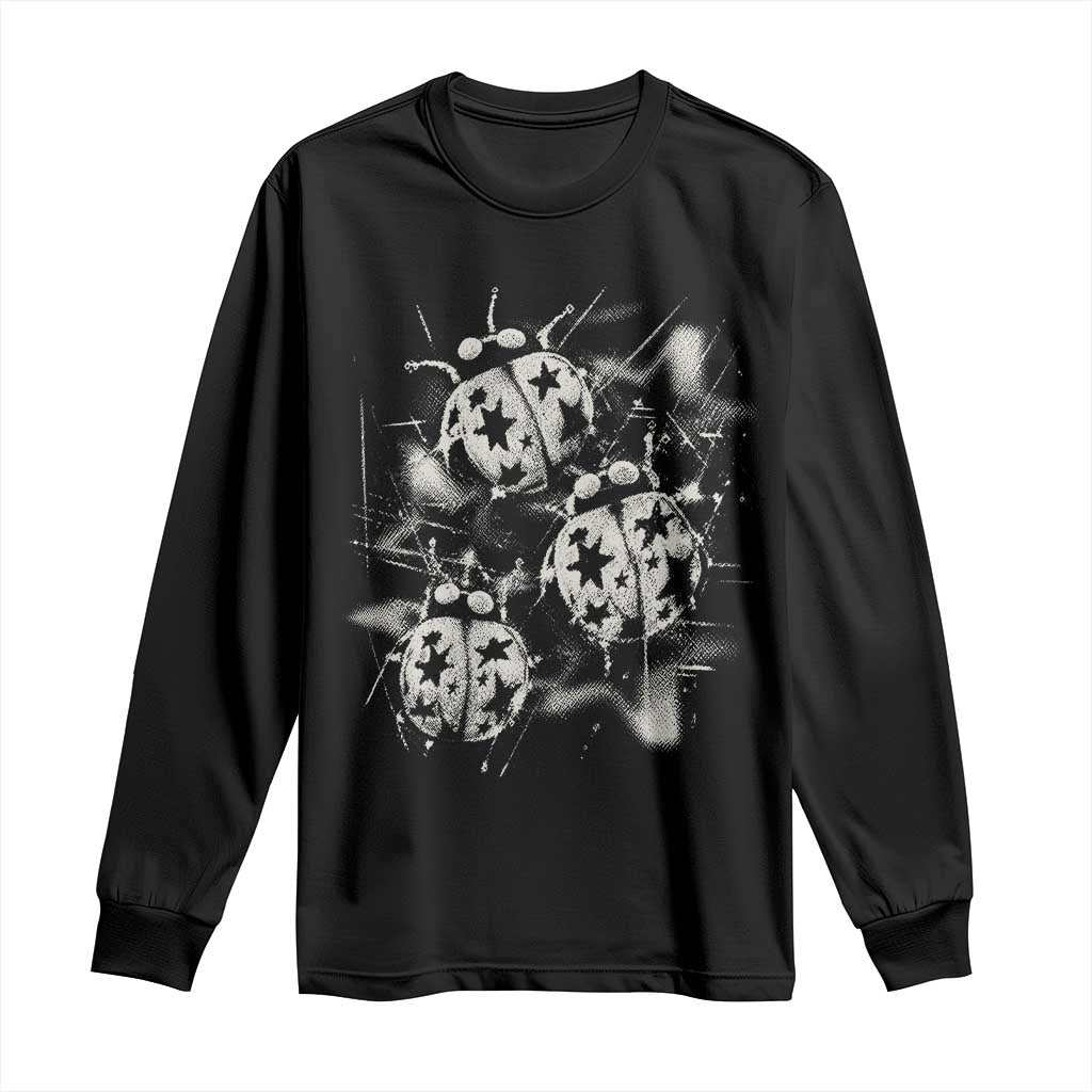 Ladybug Y2k Grunge 2000s Alt 90s Vintage Star Dots Teen Long Sleeve Shirt