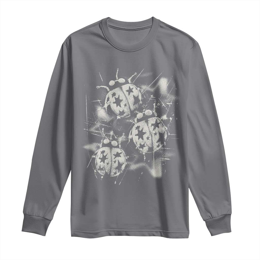 Ladybug Y2k Grunge 2000s Alt 90s Vintage Star Dots Teen Long Sleeve Shirt