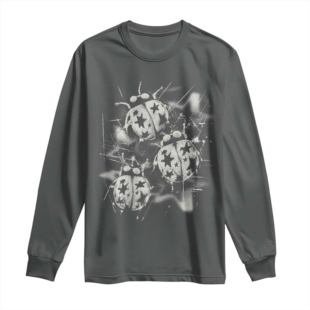 Ladybug Y2k Grunge 2000s Alt 90s Vintage Star Dots Teen Long Sleeve Shirt