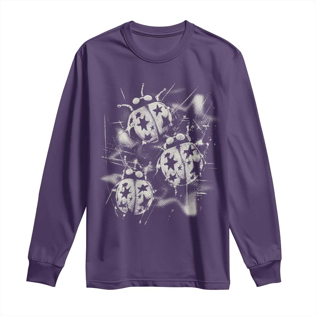 Ladybug Y2k Grunge 2000s Alt 90s Vintage Star Dots Teen Long Sleeve Shirt