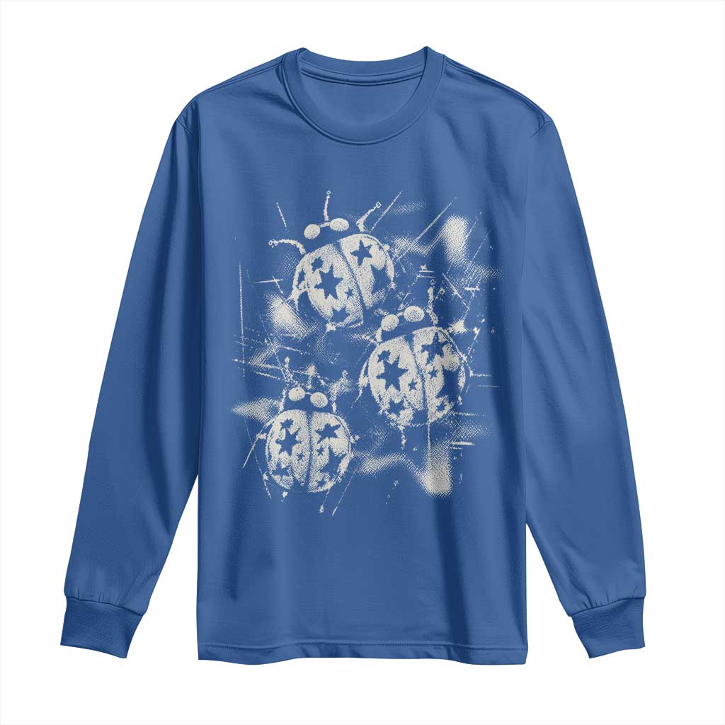 Ladybug Y2k Grunge 2000s Alt 90s Vintage Star Dots Teen Long Sleeve Shirt