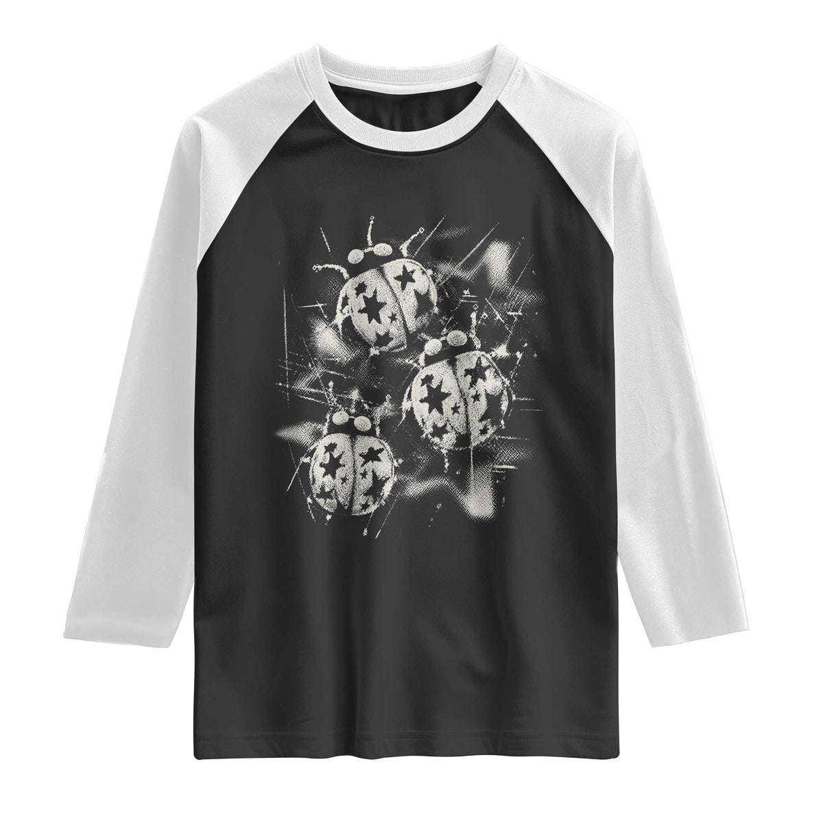 Ladybug Y2k Grunge 2000s Alt 90s Vintage Star Dots Teen Raglan Shirt