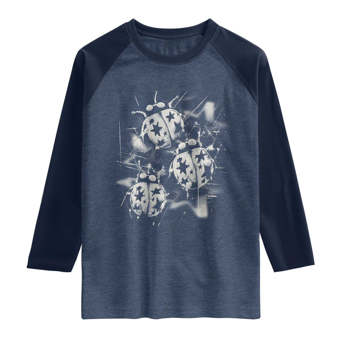 Ladybug Y2k Grunge 2000s Alt 90s Vintage Star Dots Teen Raglan Shirt