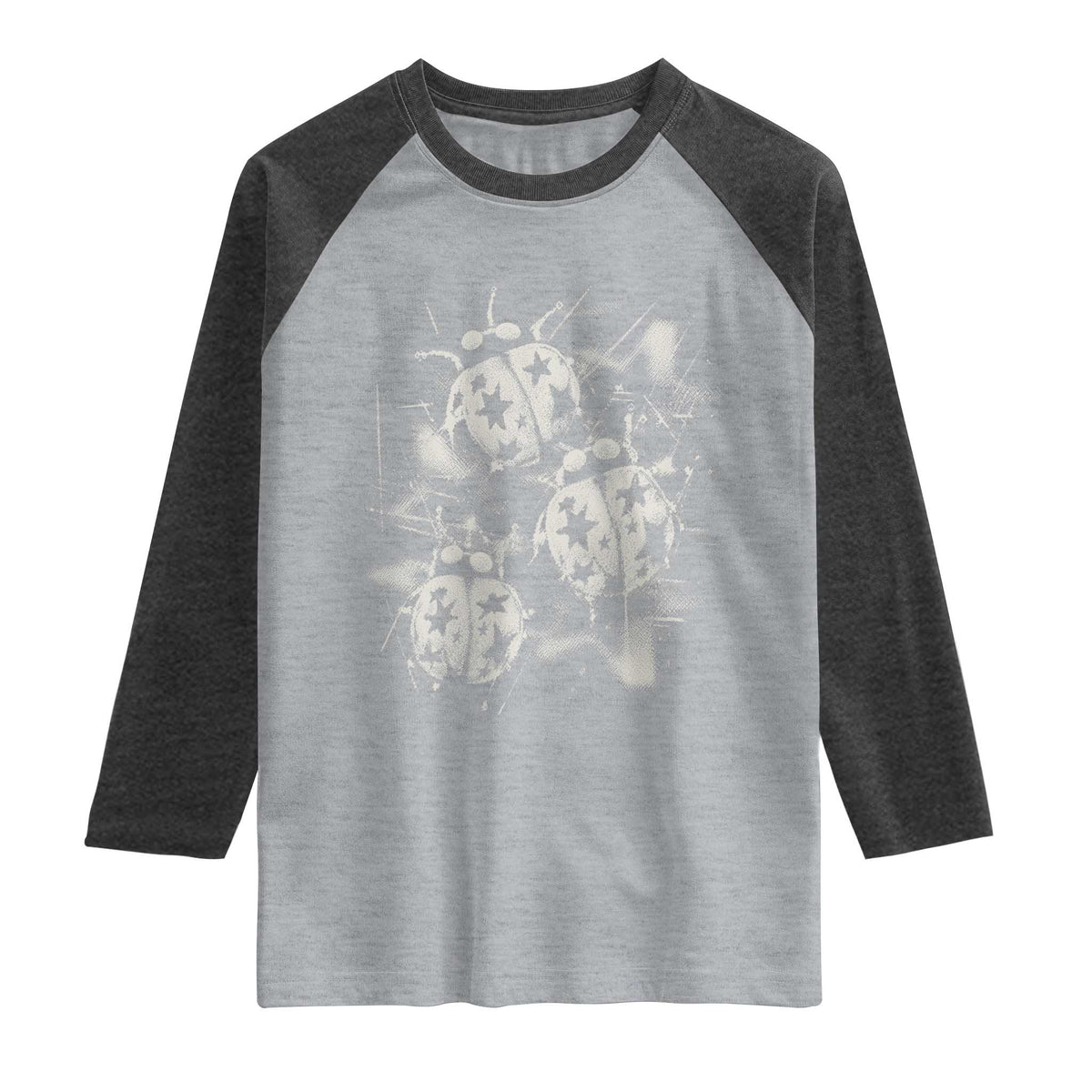 Ladybug Y2k Grunge 2000s Alt 90s Vintage Star Dots Teen Raglan Shirt