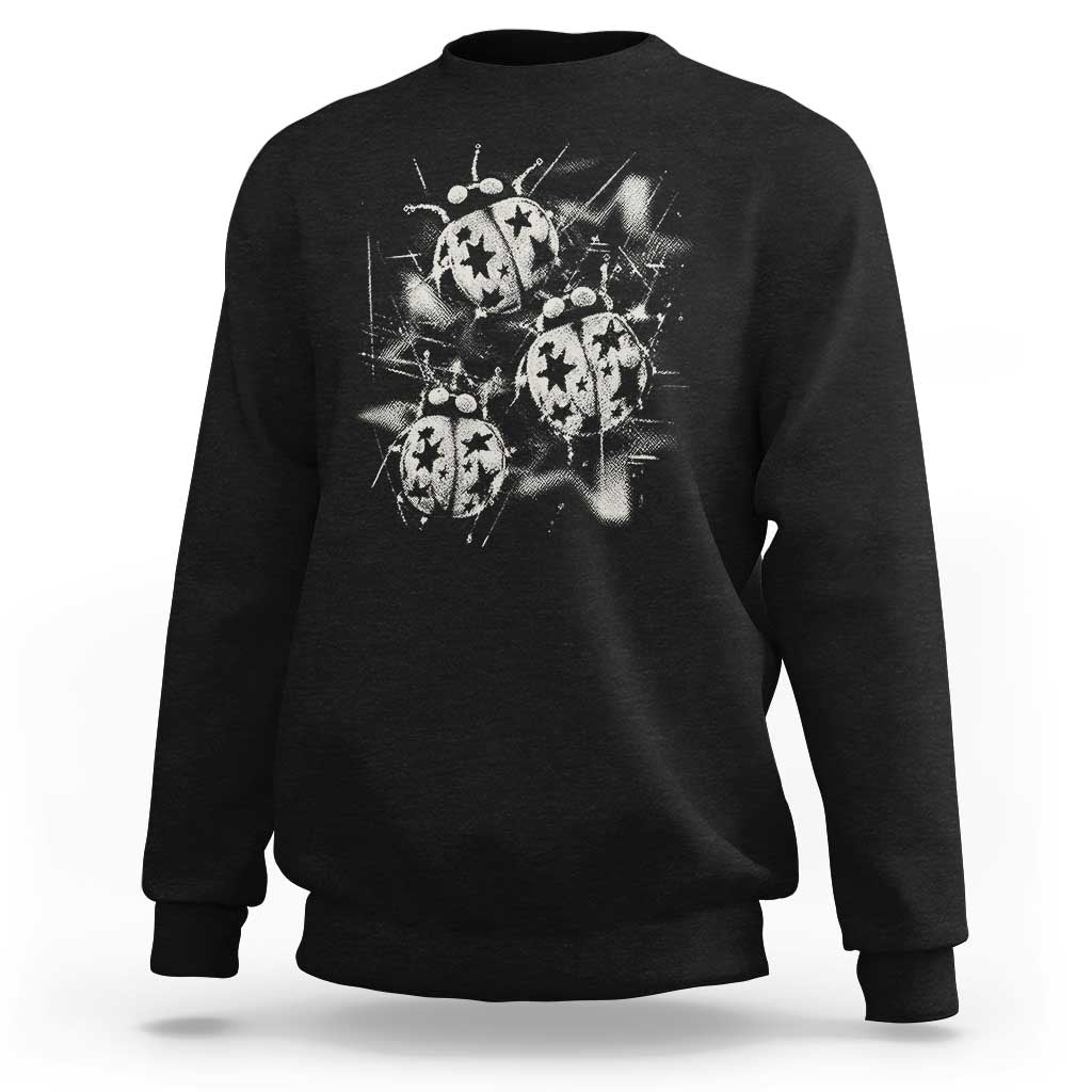 Ladybug Y2k Grunge 2000s Alt 90s Vintage Star Dots Teen Sweatshirt