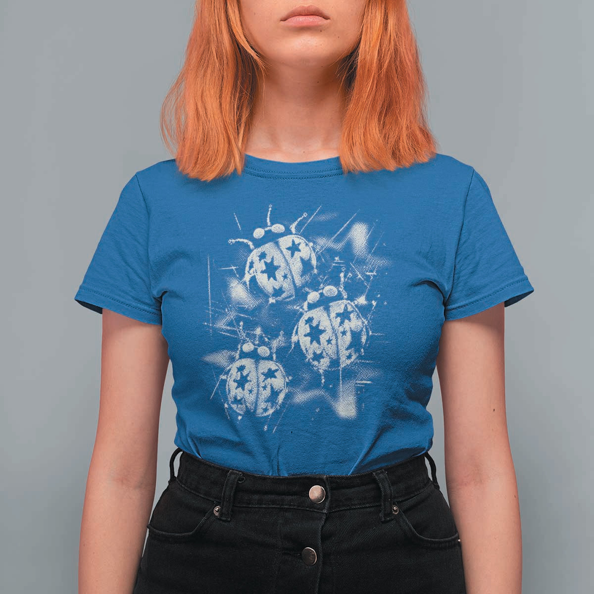 Ladybug Y2k Grunge 2000s Alt 90s Vintage Star Dots Teen T Shirt For Women