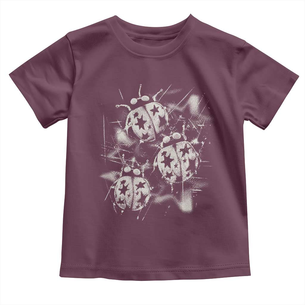 Ladybug Y2k Grunge 2000s Alt 90s Vintage Star Dots Teen Toddler T Shirt