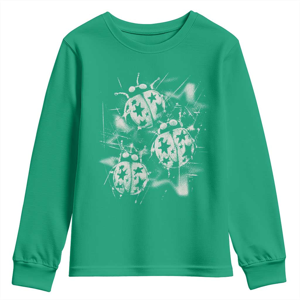 Ladybug Y2k Grunge 2000s Alt 90s Vintage Star Dots Teen Youth Sweatshirt