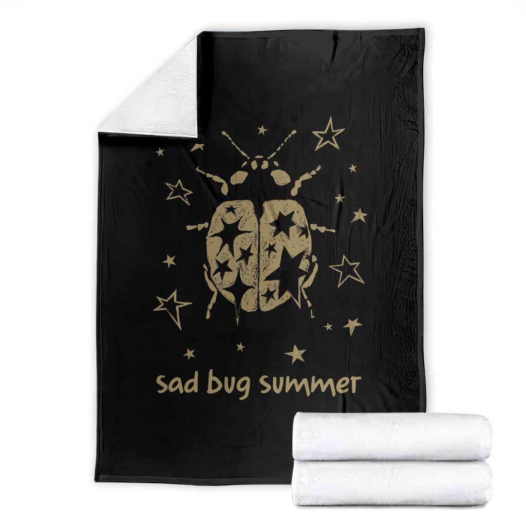 Sad Bug Summer Y2k Ladybug Grunge 2000s Vintage Throw Blanket Folk Music Bugs Lover