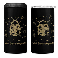 Sad Bug Summer Y2k Ladybug Grunge 2000s Vintage 4 in 1 Can Cooler Tumbler Folk Music Bugs Lover