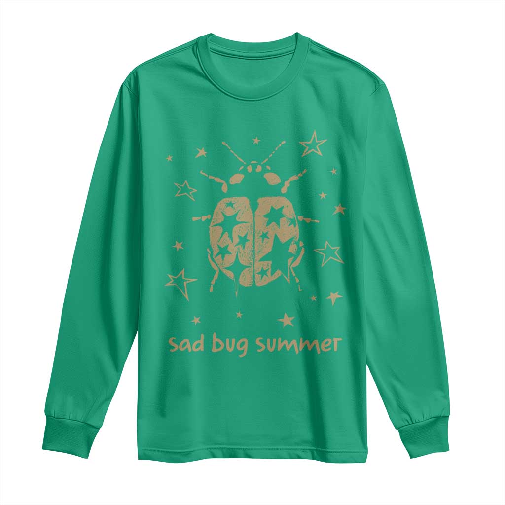 Sad Bug Summer Y2k Ladybug Grunge 2000s Vintage Long Sleeve Shirt Folk Music Bugs Lover