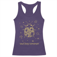 Sad Bug Summer Y2k Ladybug Grunge 2000s Vintage Racerback Tank Top Folk Music Bugs Lover