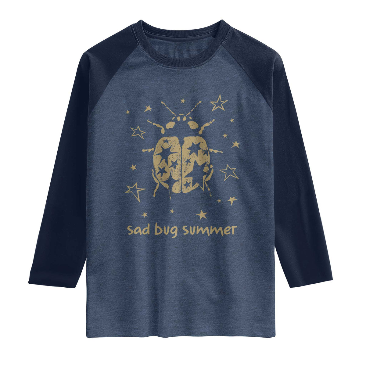 Sad Bug Summer Y2k Ladybug Grunge 2000s Vintage Raglan Shirt Folk Music Bugs Lover