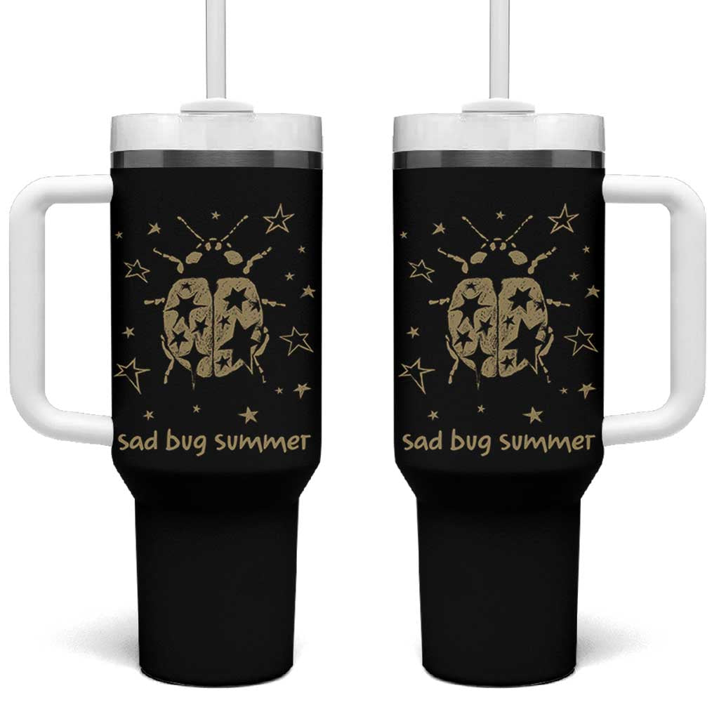 Sad Bug Summer Y2k Ladybug Grunge 2000s Vintage Tumbler With Handle Folk Music Bugs Lover