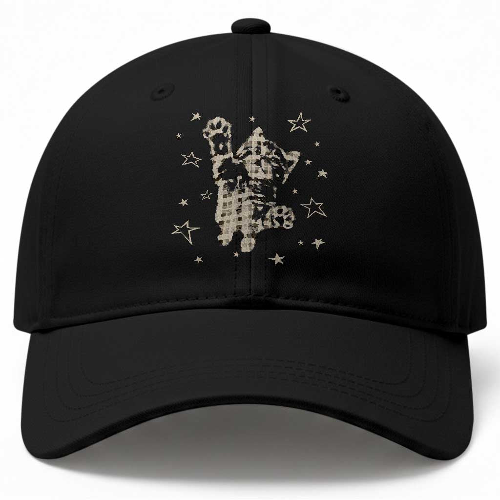 90s Y2k Cat Jumping Stars 2000s Grunge Vintage Graphic Baseball Cap