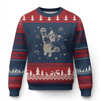 90s Y2k Cat Jumping Stars 2000s Grunge Vintage Graphic Ugly Christmas Sweater