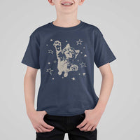 90s Y2k Cat Jumping Stars 2000s Grunge Vintage Graphic T Shirt For Kid