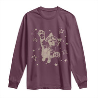 90s Y2k Cat Jumping Stars 2000s Grunge Vintage Graphic Long Sleeve Shirt