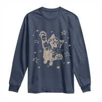 90s Y2k Cat Jumping Stars 2000s Grunge Vintage Graphic Long Sleeve Shirt