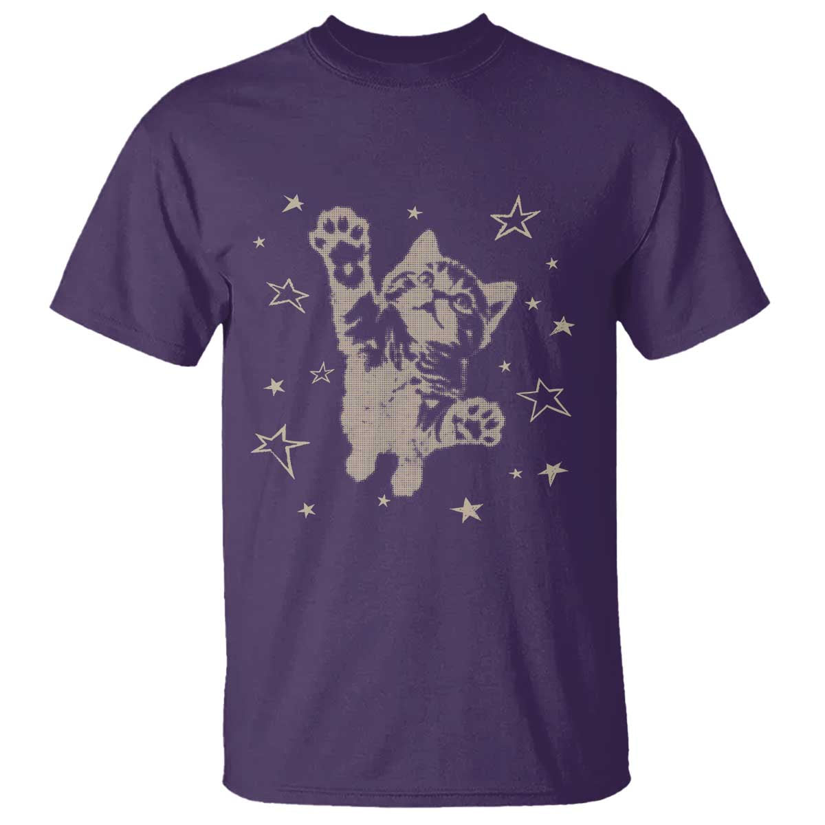 90s Y2k Cat Jumping Stars 2000s Grunge Vintage Graphic T Shirt