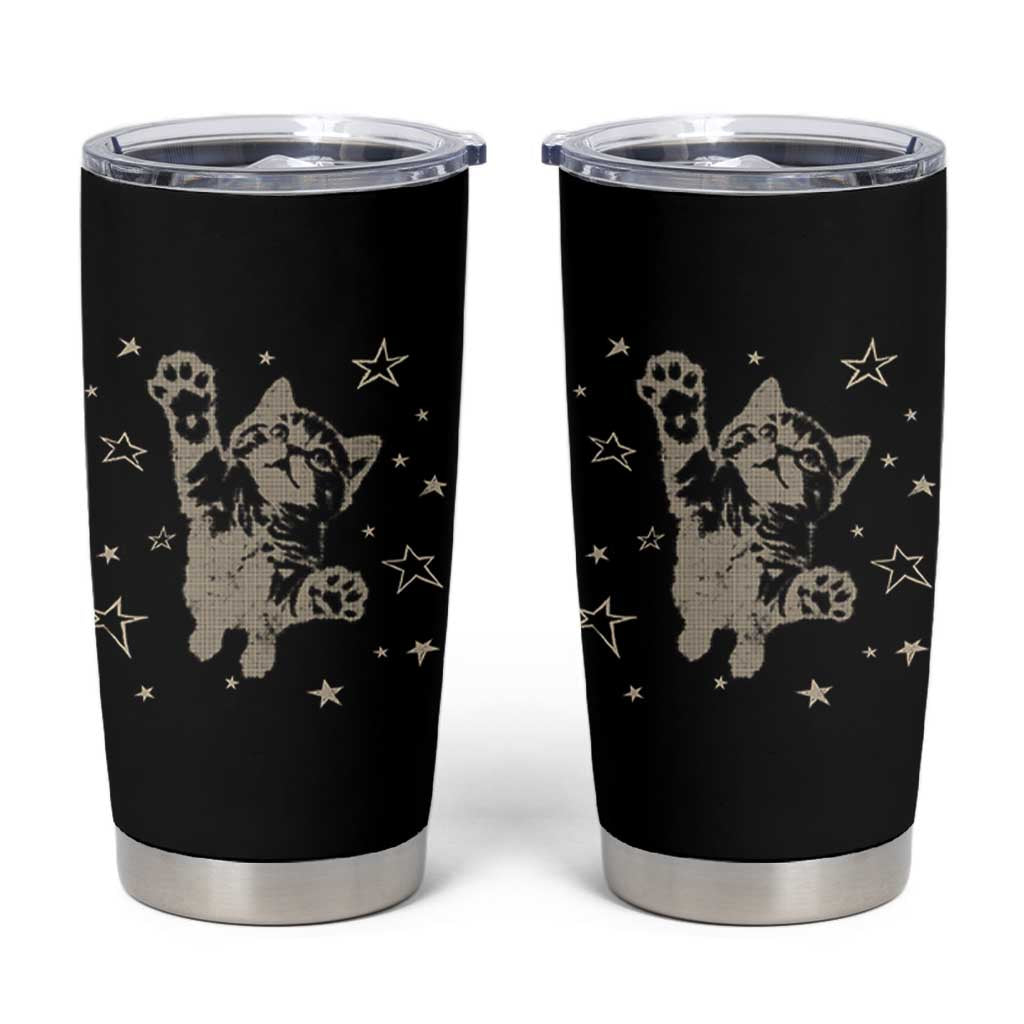 90s Y2k Cat Jumping Stars 2000s Grunge Vintage Graphic Tumbler Cup