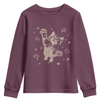 90s Y2k Cat Jumping Stars 2000s Grunge Vintage Graphic Youth Sweatshirt