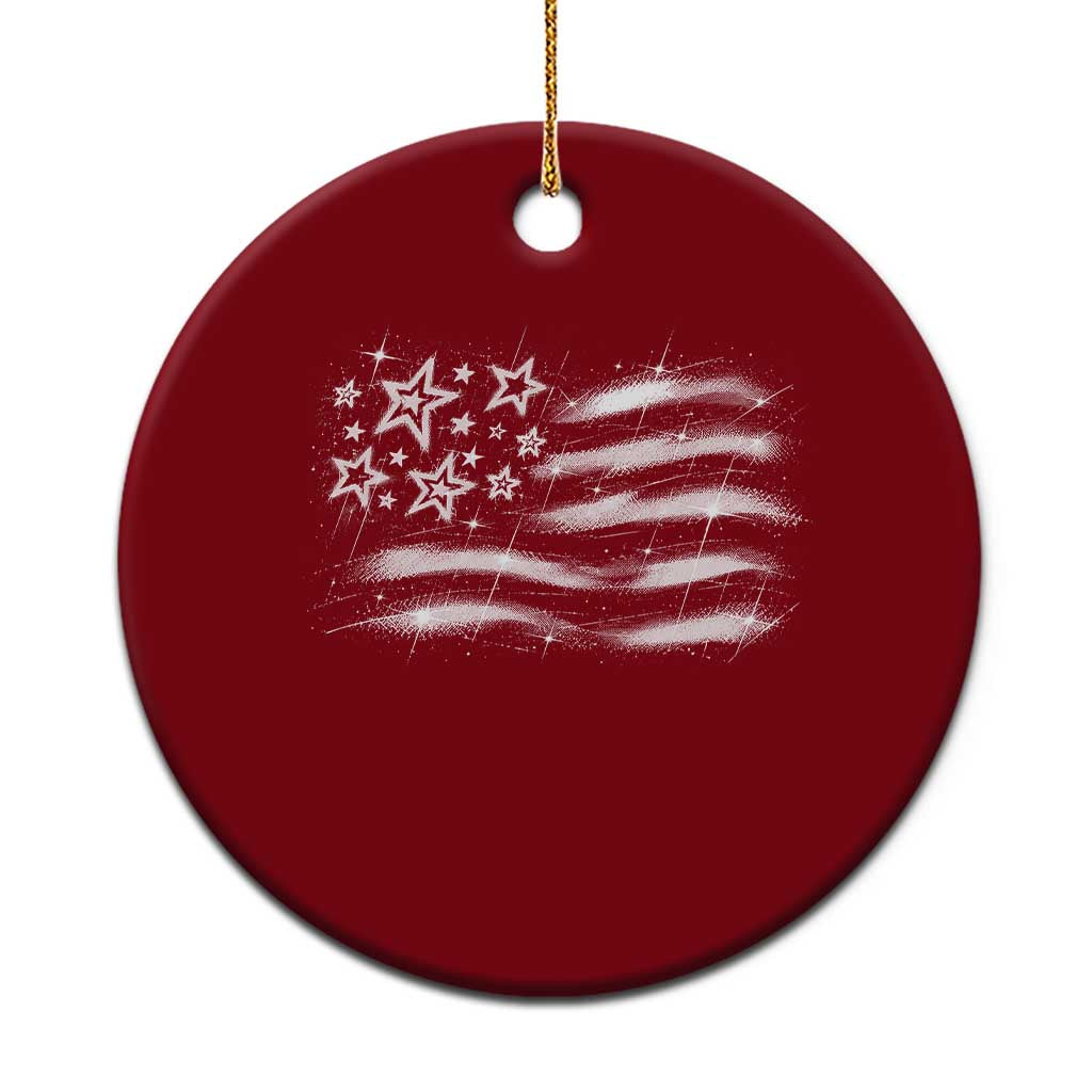 Y2k American Flag 90s 2000s Grunge Vintage Graphic Ceramic Ornament