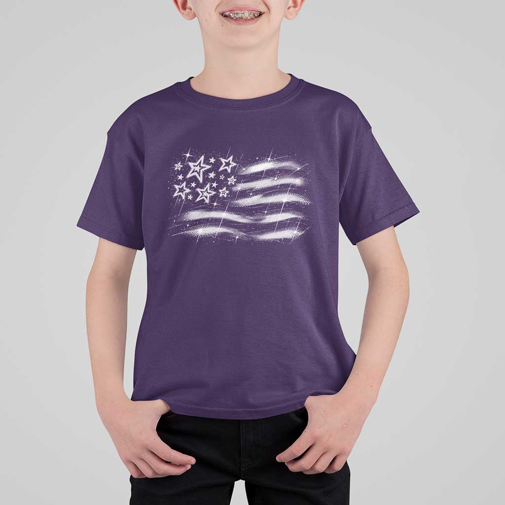 Y2k American Flag 90s 2000s Grunge Vintage Graphic T Shirt For Kid