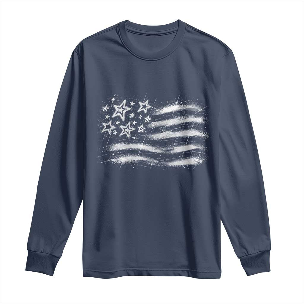 Y2k American Flag 90s 2000s Grunge Vintage Graphic Long Sleeve Shirt