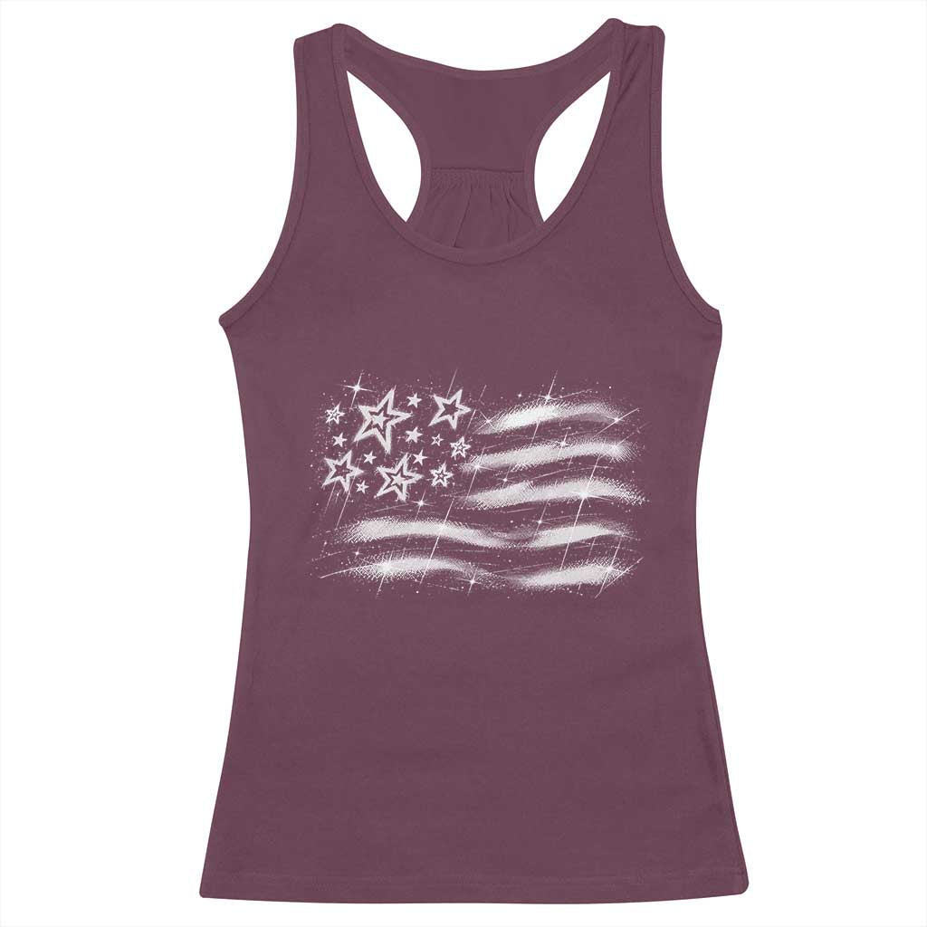 Y2k American Flag 90s 2000s Grunge Vintage Graphic Racerback Tank Top